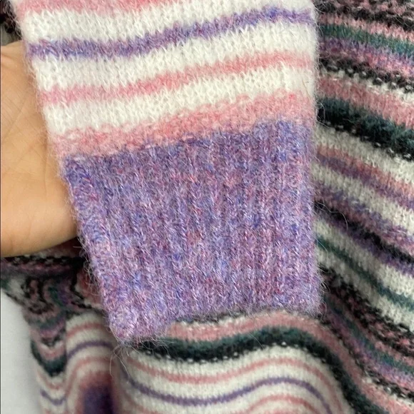 Anthropologie The Korner Striped Chunky Knit Sweater | Size S/M - Picture 8 of 13